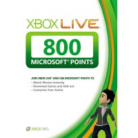 Карта оплаты Xbox Live на 800 очков Microsoft Points