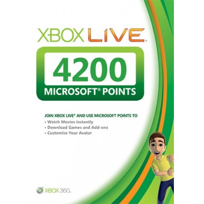 Карта оплаты Xbox Live на 4200 очков Microsoft Points