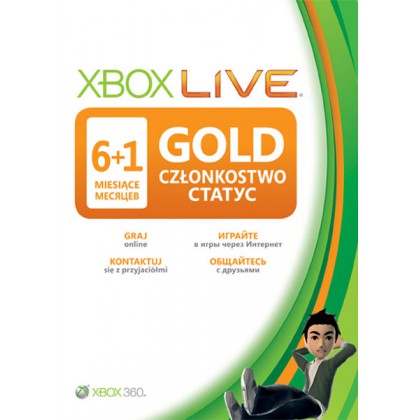 Карта подписки Xbox Live Gold на 6+1 месяцев