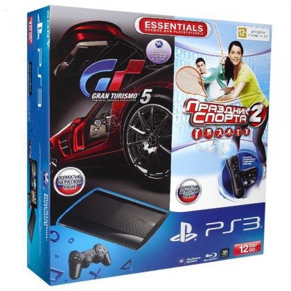 Игровая приставка Sony PS3 Super Slim (12 Gb) + Праздник Спорта 2 + PS Move Starter Pack