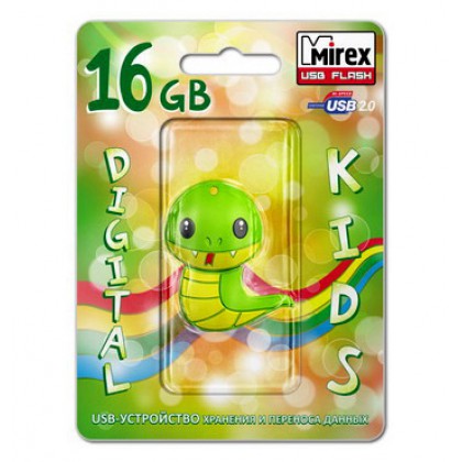 16GB USB флэш-диск MIREX Snake Green в виде игрушки