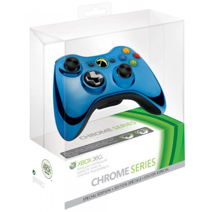 Геймпад беспроводной (Xbox 360) Wireless Controller Chrome Blue