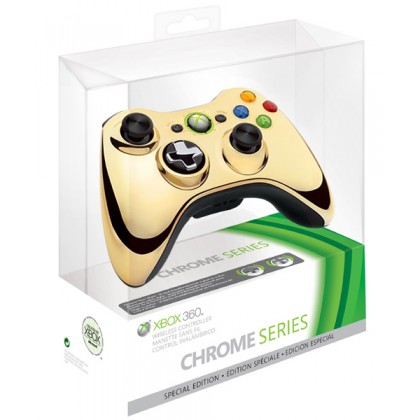 Геймпад беспроводной (Xbox 360) Wireless Controller Chrome Gold